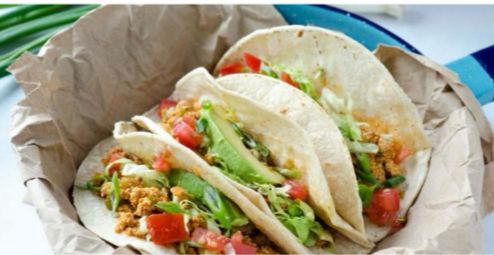 Tacos de Tofu con Verduras y Guacamole
